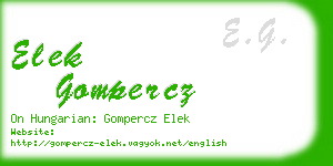 elek gompercz business card